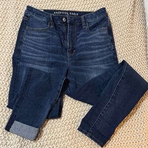 American Eagle Outfitters Women's Deep Indigo skinny stretch Jeans
